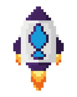 Savaş gemisi pikselleri izole edilmiş simge