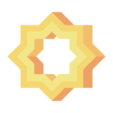 İslami yıldız süsü izole edilmiş simge