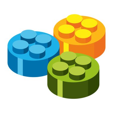 yuvarlak blok oyuncakları illüstrasyon izole