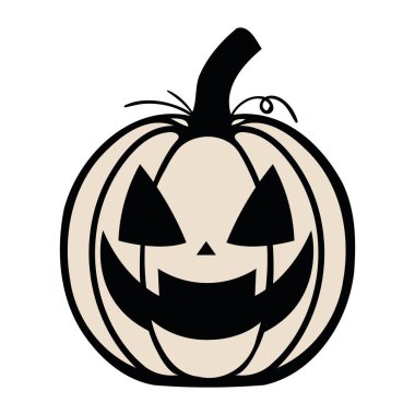 Cadılar bayramı balkabağı kutlaması illüstrasyonu izole edildi