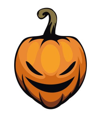 Cadılar bayramı kabağı tüyler ürpertici illüstrasyon izole