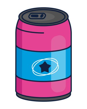 90 'ların pop sanat tarzı soda ikonu izole edildi