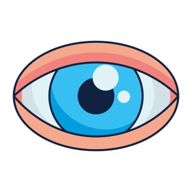 90 'ların pop sanat tarzı göz simgesi izole edildi