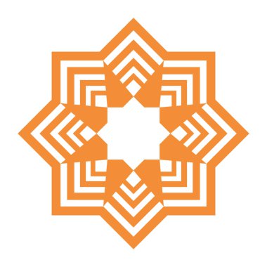 İslami yıldız geometrik şekli izole edilmiş simge