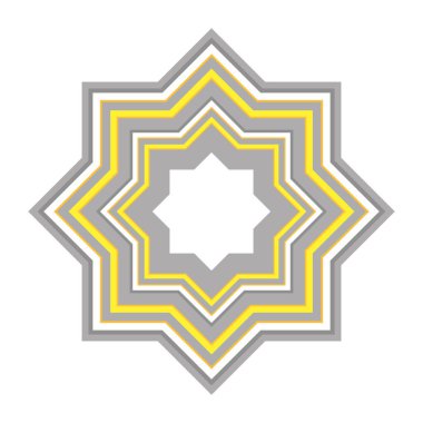 İslami yıldız tasarım simgesini izole et