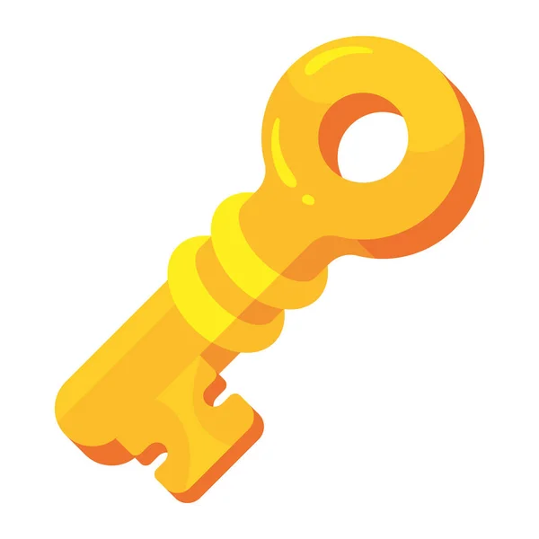 Schlüssel Videospiel Gold Isoliert Symbol — Stockvektor
