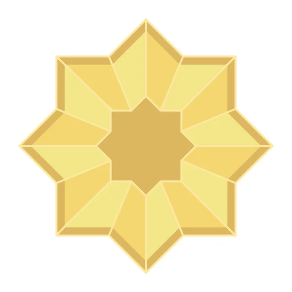 Forma Estrella Islámica Ornamento Icono Aislado — Vector de stock