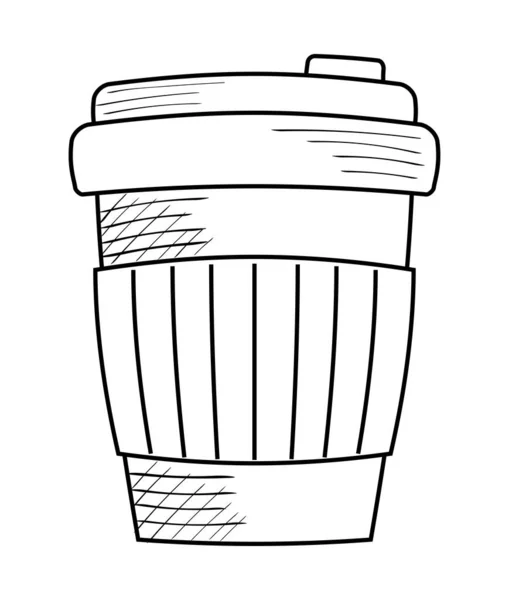 Чашка Эко Кофе Нарисовать Объект Иллюстрация Изолированы — стоковый вектор