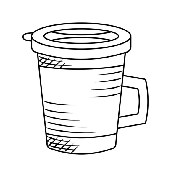 生态咖啡杯画手提式图解隔离 — 图库矢量图片