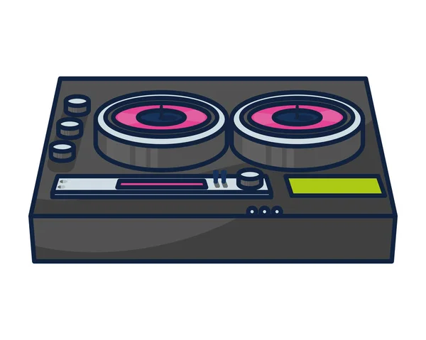 Nineties Pop Art Style Player Music Icon Isolated — Stock Vector