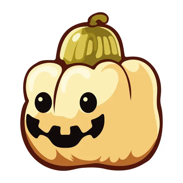 Halloween Kawaii Ijesztő Tök Illusztráció Elszigetelt — Stock Vector