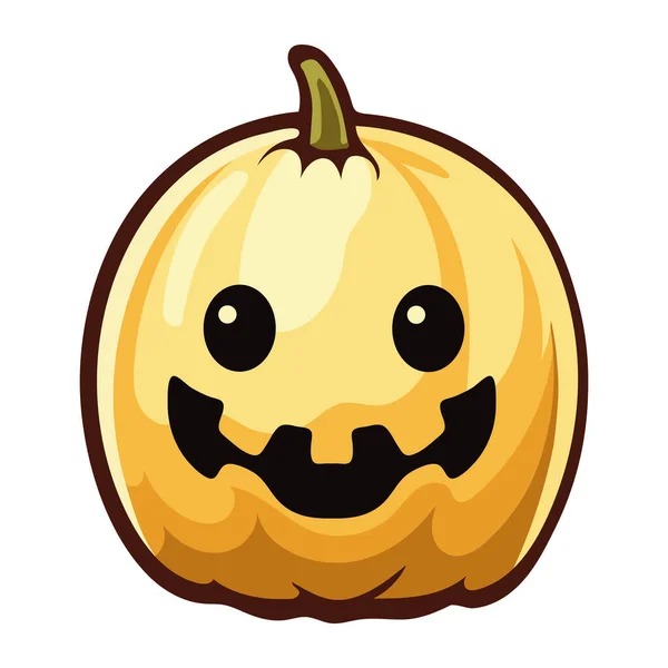 Halloween Kawaii Εικόνα Χαρακτήρα Κολοκύθας Απομονωμένη — Διανυσματικό Αρχείο