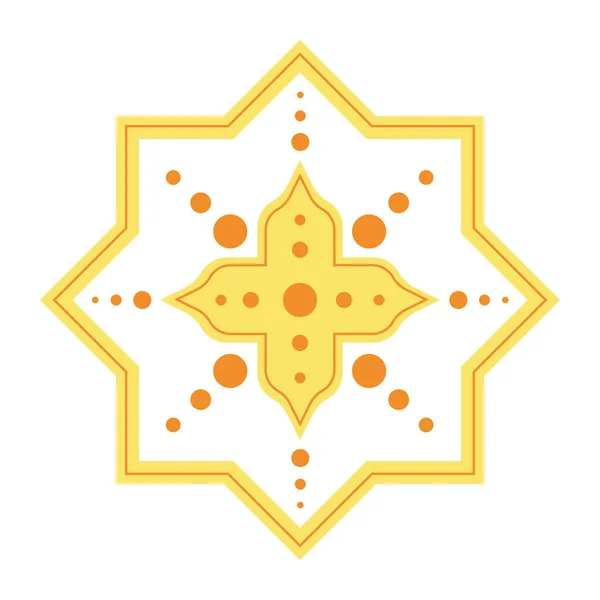 Islamic Αστέρι Πολιτισμού Απομονωμένη Εικόνα — Διανυσματικό Αρχείο