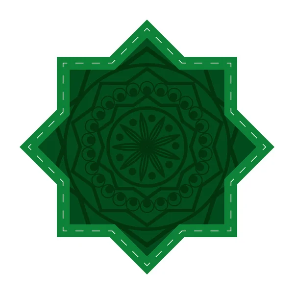 Islamic Αστέρι Mandala Διακόσμηση Απομονωμένη Εικόνα — Διανυσματικό Αρχείο