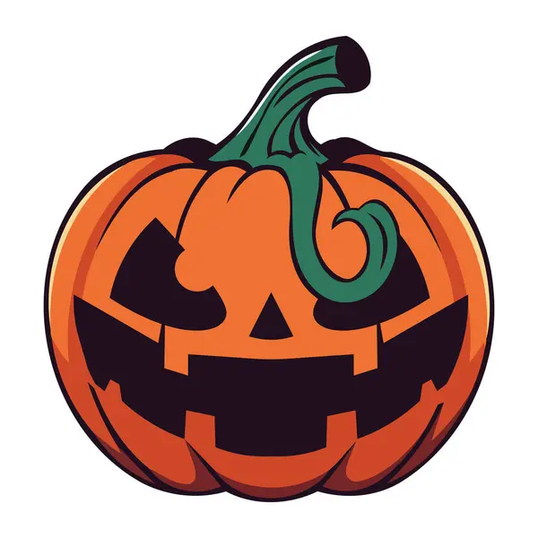Halloween Pumpkin Traditional Illustration Isolated — Stock Vector