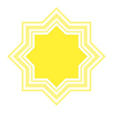 İslami yıldız bulanık biçimi izole edilmiş simge