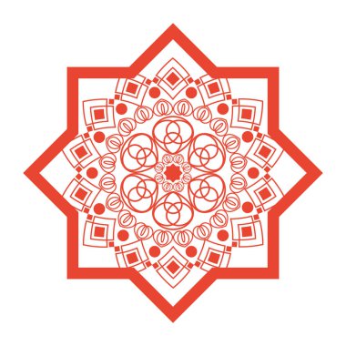 İslami yıldız çiçekli izole ikon