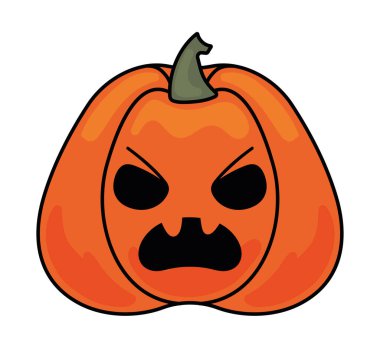 Cadılar bayramı kabağı korkunç illüstrasyon izole