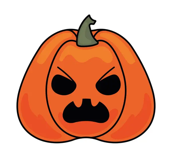 Halloween Pumpkin Scary Illustration Isolated — Stock Vector