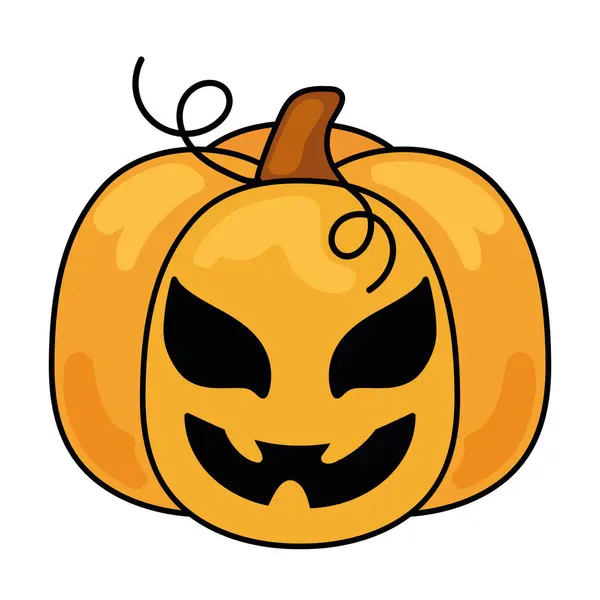 Halloween Citrouille Effrayant Illustration Conception Isolée — Image vectorielle
