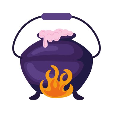 Cadılar Bayramı kazanı iksiri çizimi izole