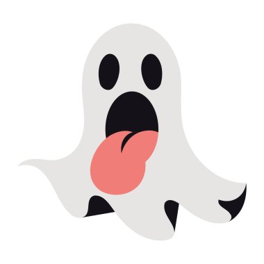 Cadılar bayramı hayalet korku illüstrasyonu izole