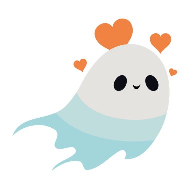 Cadılar bayramı hayaleti sevimli illüstrasyon izole