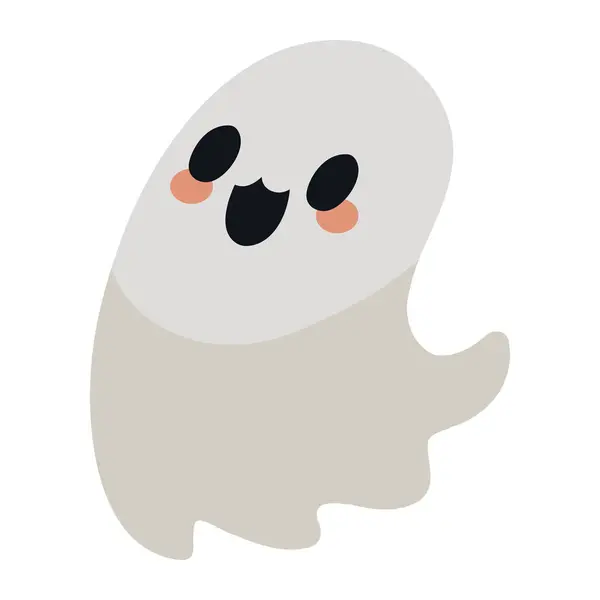 Halloween Ghost Smiling Illustration Isolated — Stock Vector
