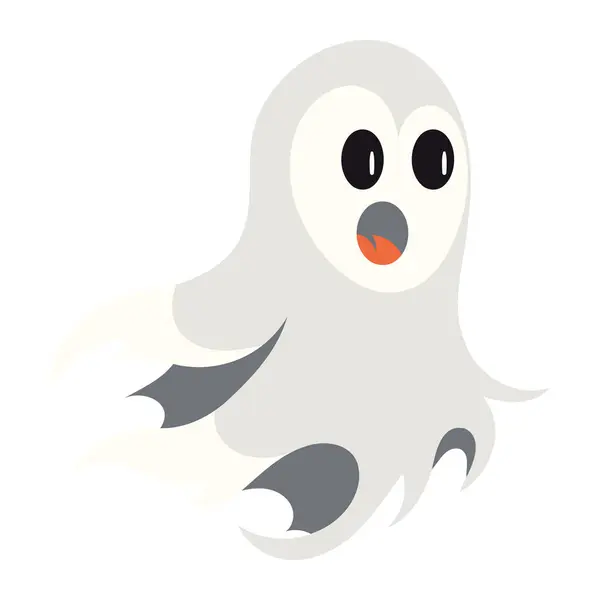 Halloween Ghost Surprised Illustration Isolated — Stock Vector