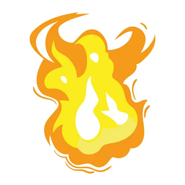 Efekt Wybuchu Ogień Płomień Ilustracja Izolowane — Wektor stockowy
