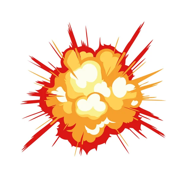 Efecto Explosión Bola Fuego Ilustración Aislado — Vector de stock