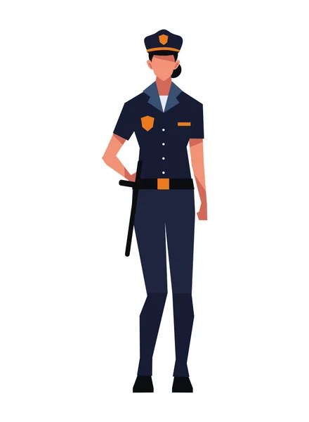 Policía Pie Diseño Ilustración Aislada — Vector de stock