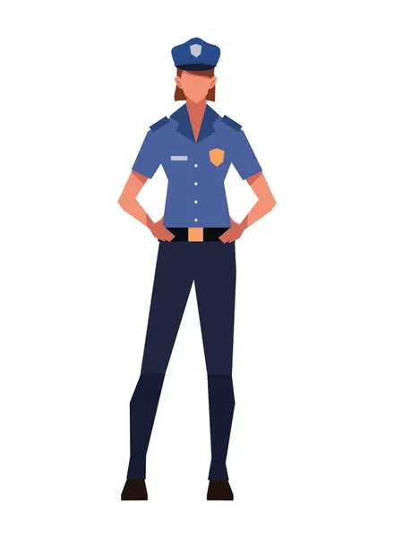 Police Standing Avatar Illustration Isolated — Stock Vector