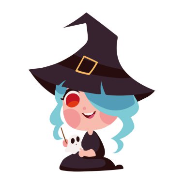 Kafatası izole edilmiş cadılar bayramı cadısı