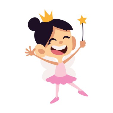 Cadılar bayramı maskeli peri kız çizimi izole edilmiş.