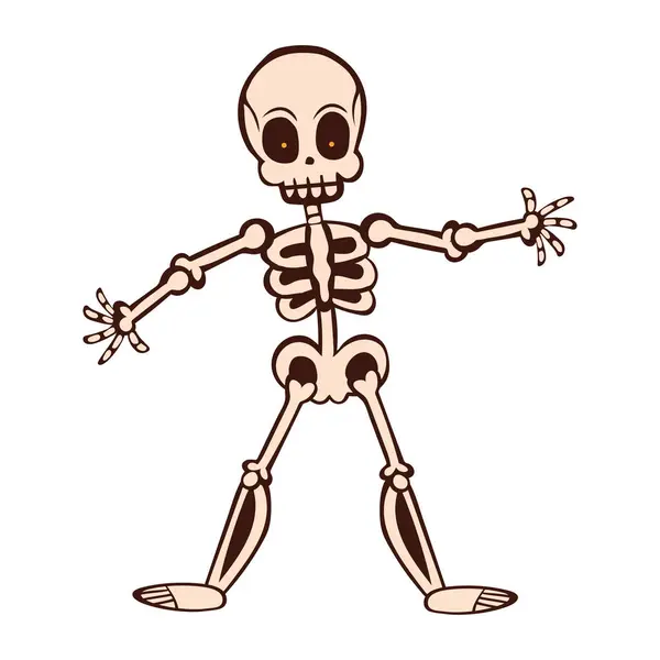 Halloween Tecken Skelett Illustration Isolerad — Stock vektor