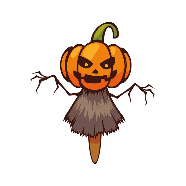 Halloween Charakter Kürbis Illustration Isoliert — Stockvektor