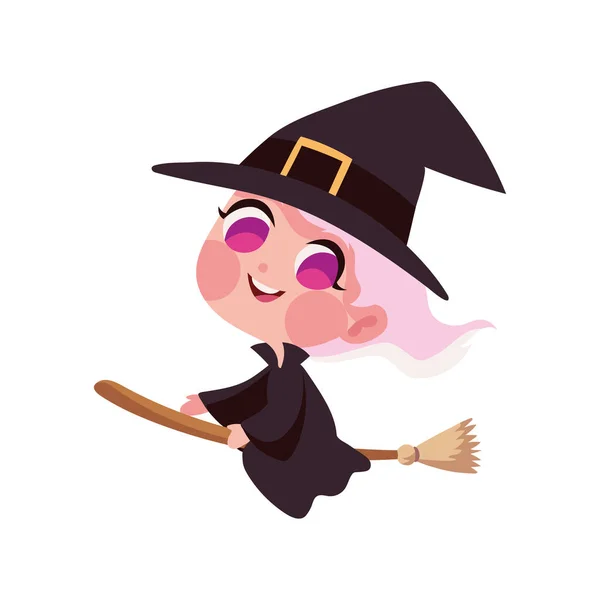Halloween Witch Character Isolated Icon — Stock Vector