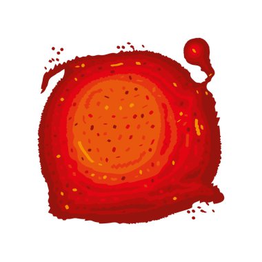 Kırmızı biber tozu çizimi izole edildi