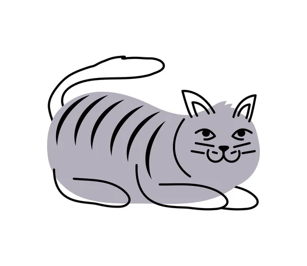 Kočka Maskot Zvíře Izolované Ilustrace — Stockový vektor