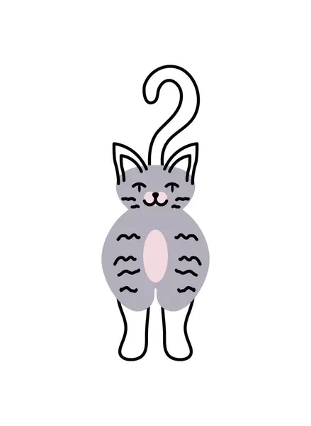 Kočičí Maskot Ilustrace Izolovaný Vektor — Stockový vektor