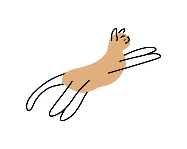 Gato Mascota Salto Ilustración Aislado — Vector de stock