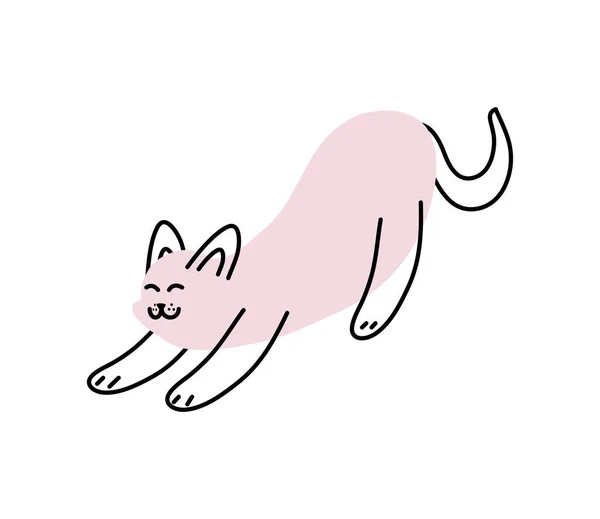 Gatto Mascotte Disegnato Stile Illustrazione Isolato — Vettoriale Stock
