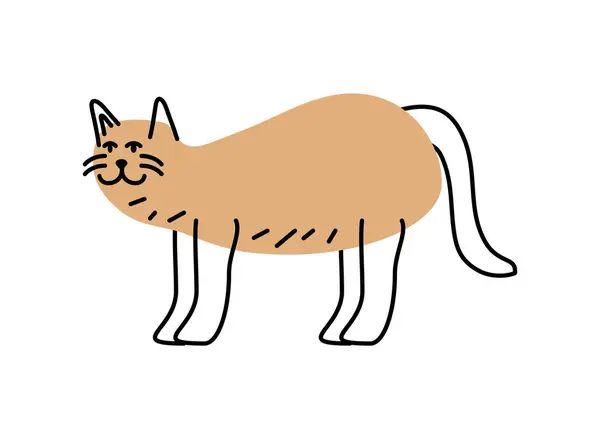 単離された猫のマスコットの立っているイラスト — ストックベクタ