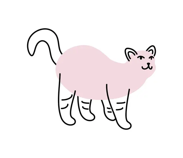 Kot Maskotka Zwierzę Śmieszne Ilustracja Odizolowany — Wektor stockowy