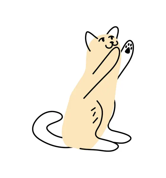 猫のマスコットの漫画の単離されたイラスト — ストックベクタ