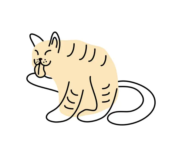 Gato Mascote Felino Ilustração Isolada —  Vetores de Stock