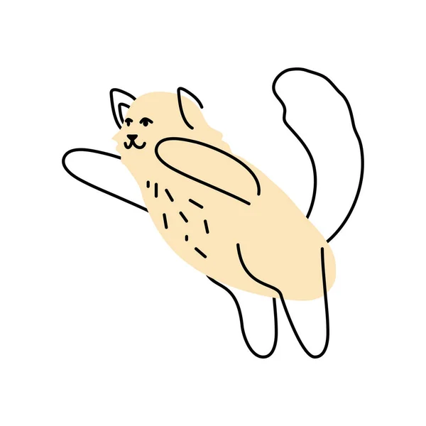 Gato Mascota Feliz Aislado Ilustración — Vector de stock