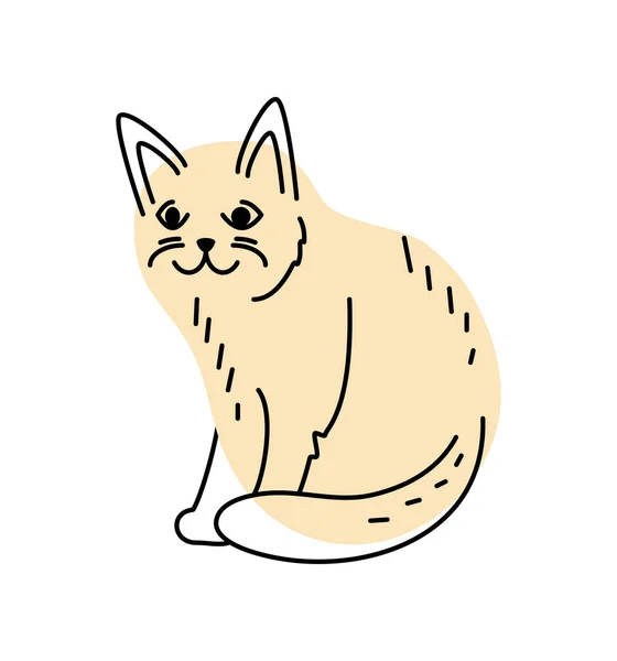 Desenho Mascote Gato Ilustração Isolada —  Vetores de Stock