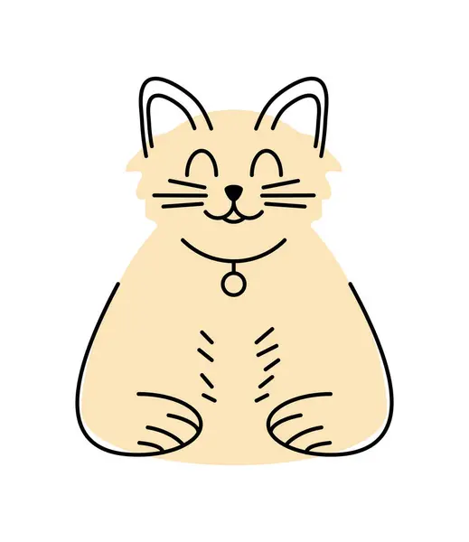 Katt Maskot Isolerad Illustration Design — Stock vektor